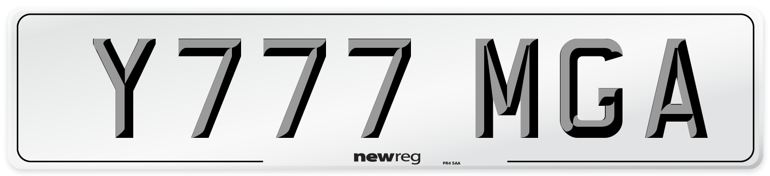 Y777 MGA Number Plate from New Reg
